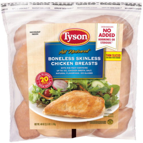 Tyson Boneless Skinless Chicken Breasts, (Frozen)