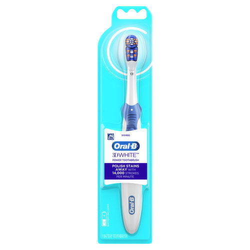 Oral-B Cross Action Power 3D White Battery Powered Toothbrush, 1 Count