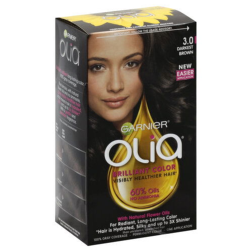 Olia Permanent Hair Color, Darkest Brown 3.0