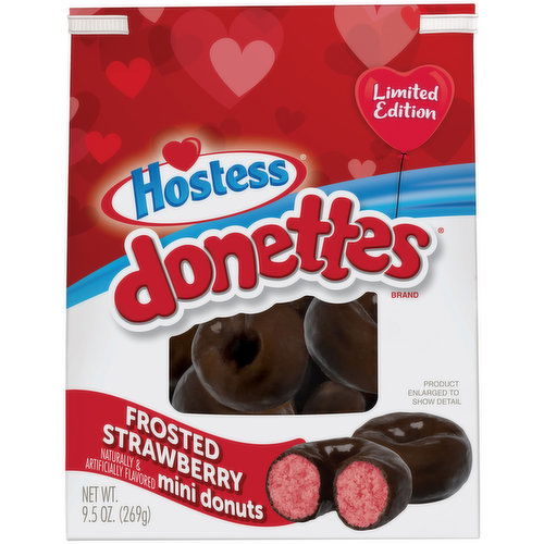 Hostess Donettes, Frosted Strawberry Mini Donuts