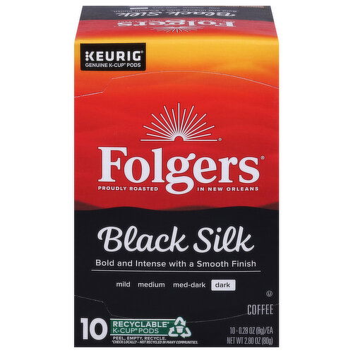 Folgers Coffee, Dark, Black Silk, K-Cup Pods