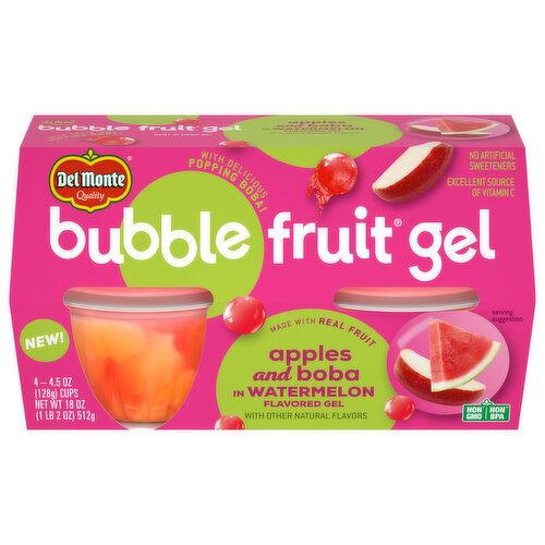 Del Monte Bubble Fruit Gel, Apples and Boba in Watermelon