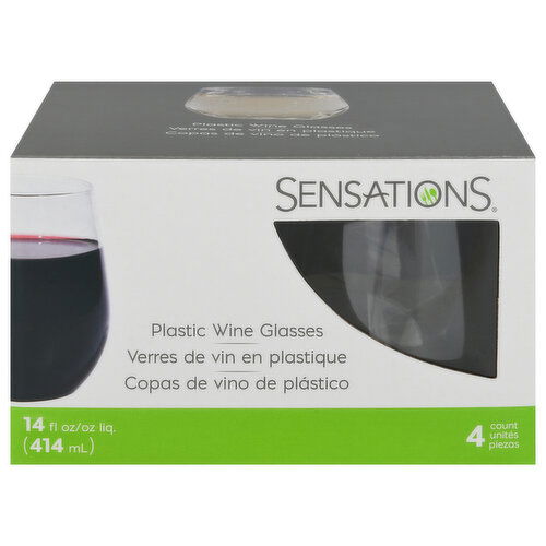 Sensations Wine Glasses, Plastic, 14 Ounce