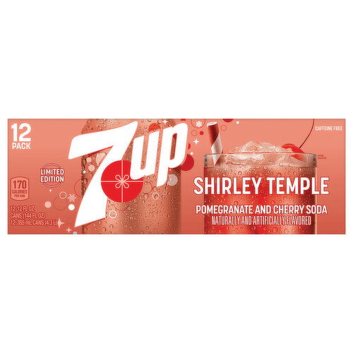 7-UP Soda, Shirley Temple, Pomegranate and Cherry, 12 Pack