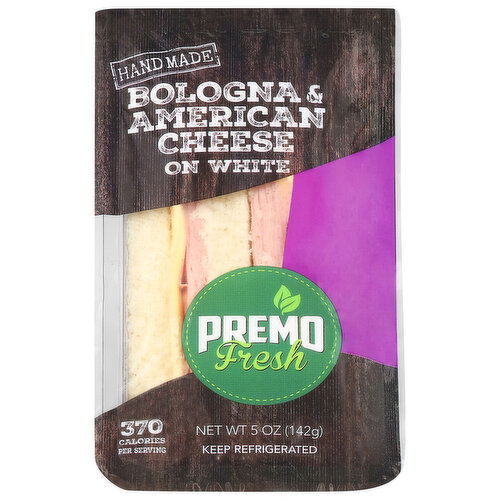 Premo Fresh Wedge, Bologna & American Cheese on White
