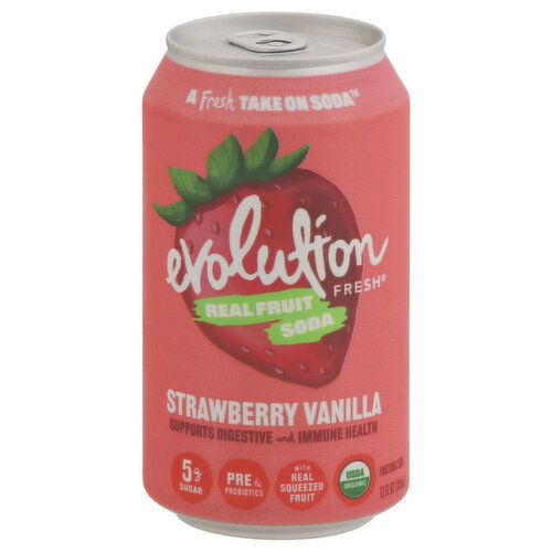 Evolution Fresh Soda, Strawberry Vanilla, Functional