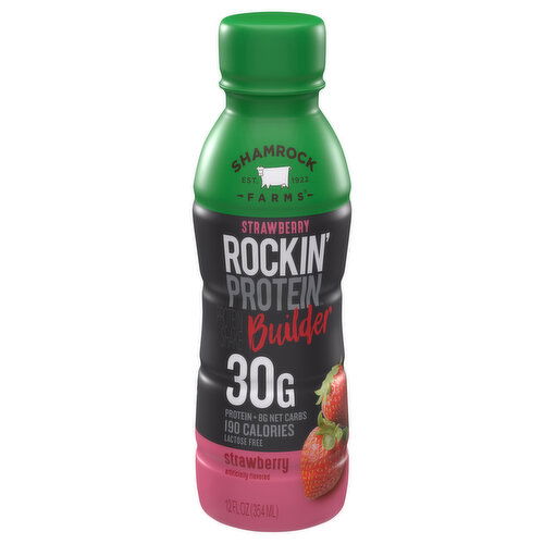 Shamrock Farms Rockin' Protein Protein Shake, Strawberry, Builder