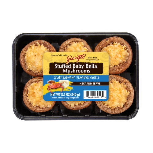 Giorgio Stuffed Baby Bella Mushrooms, Crab Seasoning Flavored Cheese