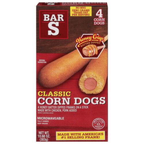 Bar S Corn Dogs, Honey Crips Batter Dipped, Classic