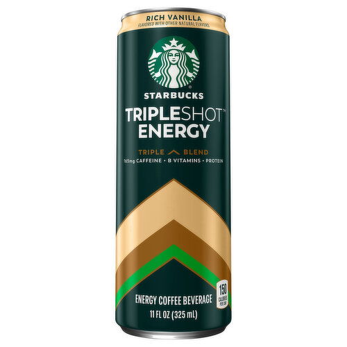 Starbucks Tripleshot Coffee Beverage, Energy, Rich Vanilla, Triple Blend