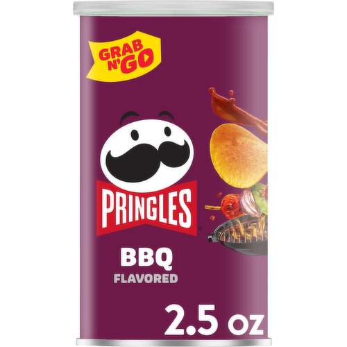 Pringles Potato Crisps Chips, BBQ, Grab N' Go Snack Pack