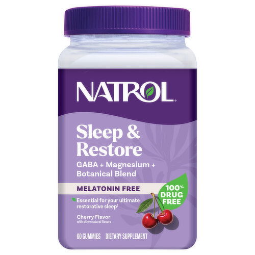 Natrol Gummies Melatonin Free Cherry Flavor Sleep & Restore