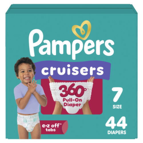 Pampers cruisers 360 degrees TM cruisers 360 degrees Pampers Cruisers 360 Pull-On Diapers, Size 7 (41+ lbs), 44 Coun