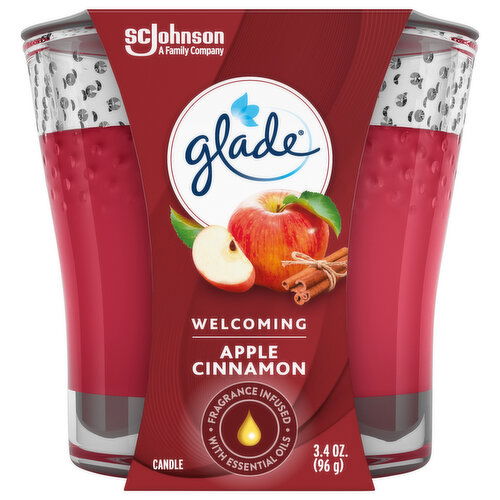 Glade Candle, Apple Cinnamon, Welcoming