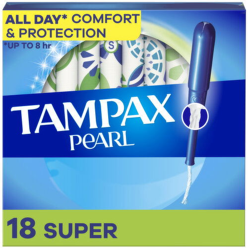 Tampax Pearl Tampons with LeakGuard Braid, Super