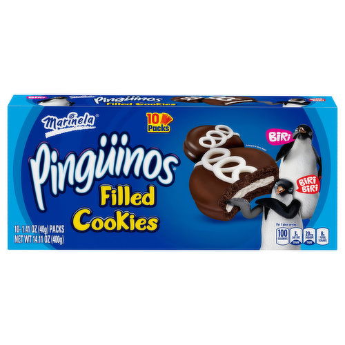 Marinela Pinguinos Filled Cookies, 10 Packs
