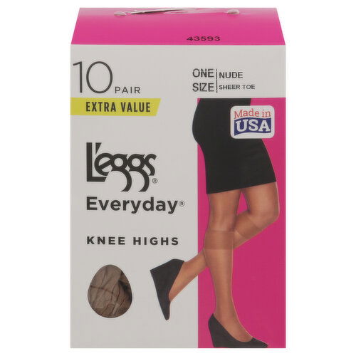 L'eggs Everyday Knee Highs, Nude, Extra Value