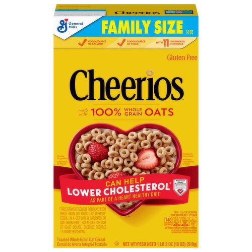 Cheerios Cereal, Toasted Whole Grain Oat, Family Size