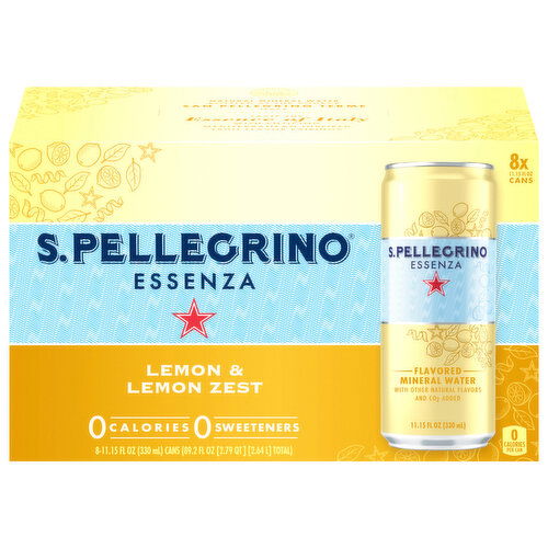 S.Pellegrino Essenza Mineral Water, Lemon & Lemon Zest