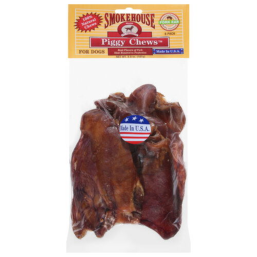 Smokehouse Piggy Chews Chews, for Dogs, 100% Natural, Pork Ear