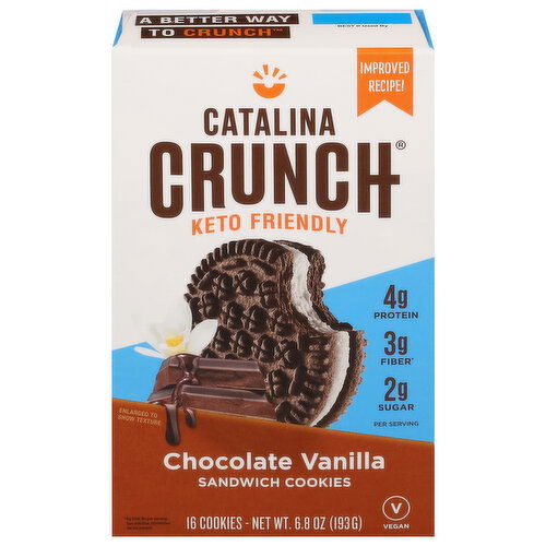 Catalina Crunch Sandwich Cookies, Keto Friendly, Chocolate Vanilla