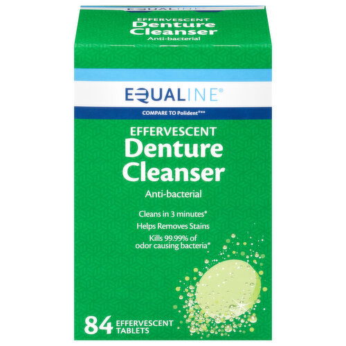 Equaline Denture Cleanser, Anti-Bacterial, Effervescent Tablets