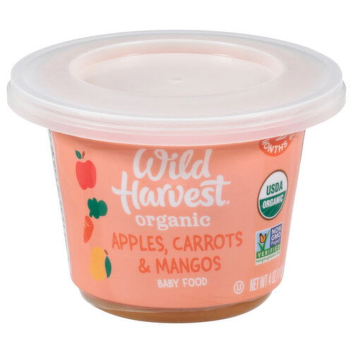 Wild Harvest Baby Food, Organic, Apples, Carrots & Mangos, Stage 2 (6 Months & Up)