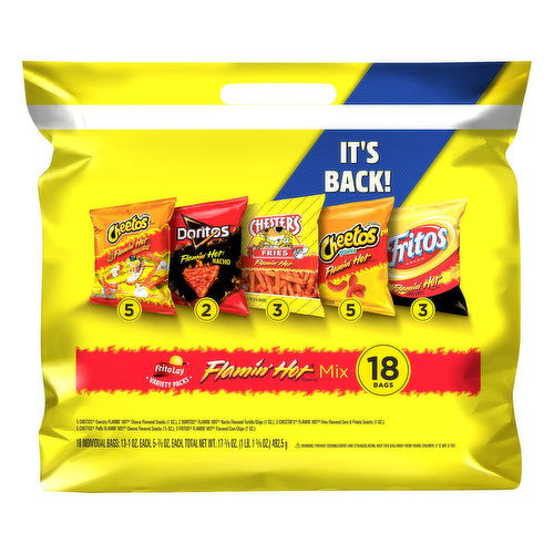 Frito Lay Snack Mix, Flamin Hot Flavored, Variety Pack
