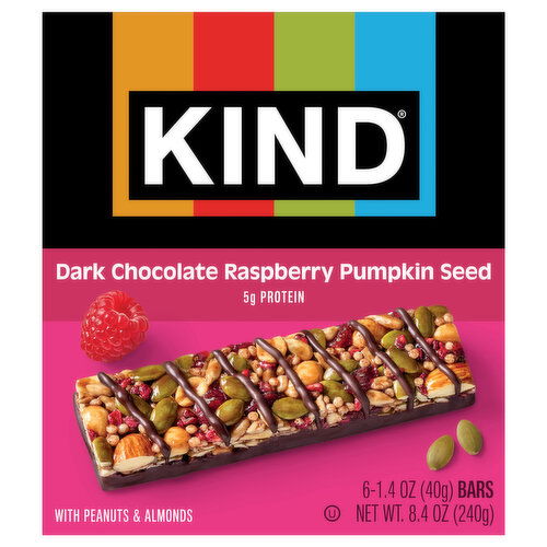 Kind Dark Chocolate Raspberry Pumpkin Seed Bars