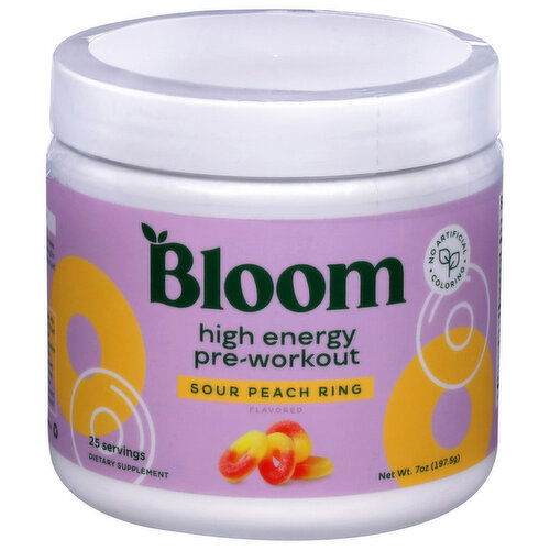 Bloom High Energy Sour Peach Ring Pre-Workout
