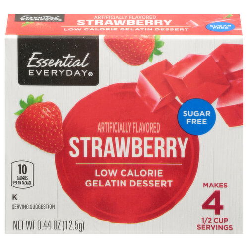 Essential Everyday Gelatin Dessert, Low Calorie, Strawberry