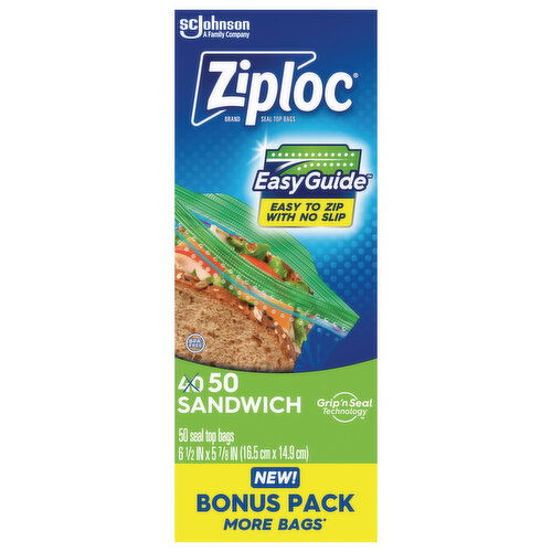 Ziploc Seal Top Bags, Sandwich, Bonus Pack