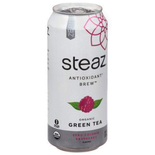 Steaz Green Tea, Raspberry Flavored