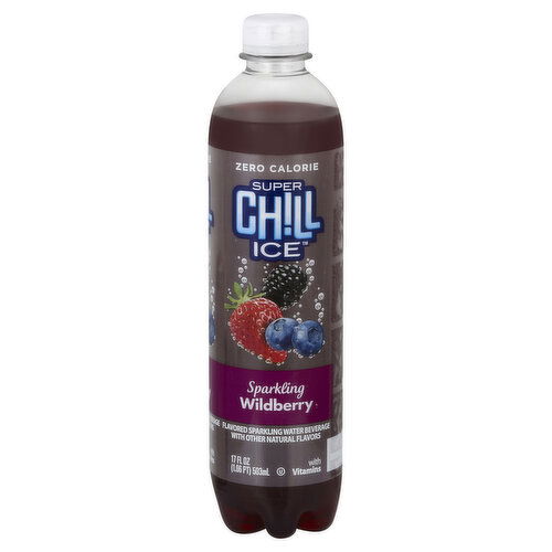 Super Chill Ice Sparkling Water Beverage, Wildberry