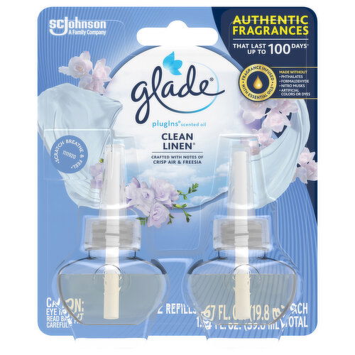 Glade PlugIns Scented Oil Refills, Clean Linen