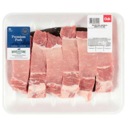 All Natural Bone In Country Style Pork Ribs, Family Pack