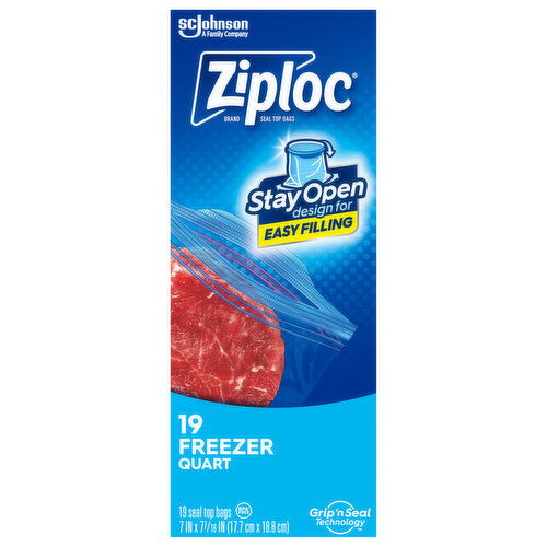 Ziploc Seal Top Bags, Freezer, Quart