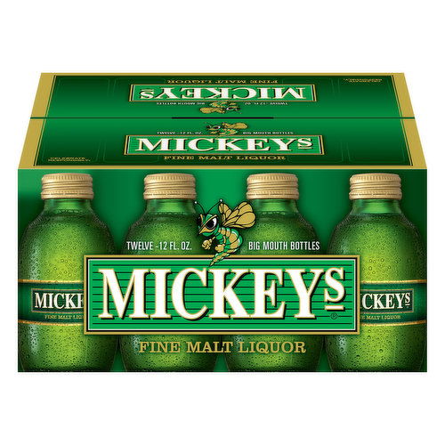 Mickeys Beer, Fine Malt Liquor, 12 Pack