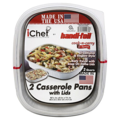 Handi Foil iChef Casserole Pans, with Lids, 2 Quarts