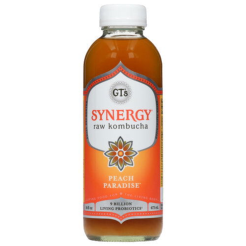 GT's Synergy Kombucha, Raw, Peach Paradise