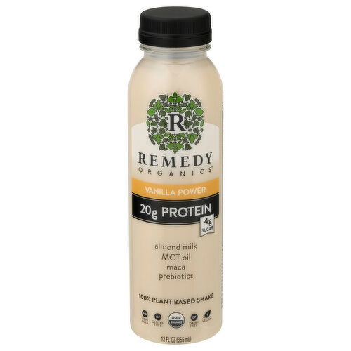 Remedy Organics Shake, 100% Plant Based, Vanilla Power