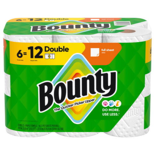 Bounty White 2-Ply Full Sheet Double Rolls Paper Towels