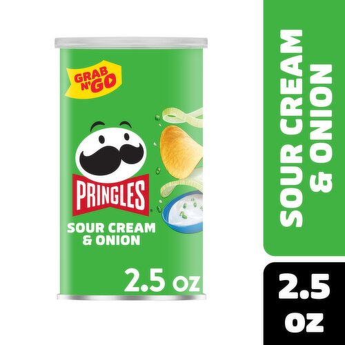 Pringles Potato Crisps Chips, Sour Cream and Onion, Grab N' Go Snack Pack