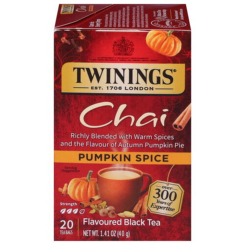 Twinings Chai Flavoured Black Tea, Pumpkin Spice, Tea Bags