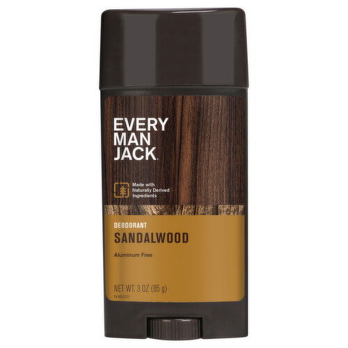 Every Man Jack Deodorant, Aluminum Free, Sandalwood