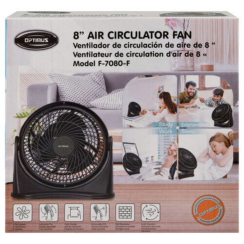 Optimus Air Circulation Fan, 8 Inches