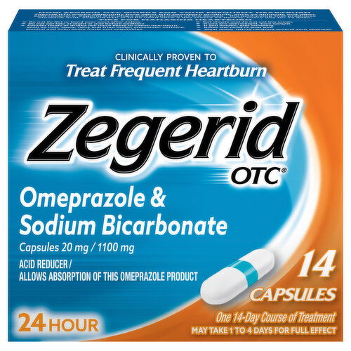 Zegerid OTC Omeprazole & Sodium Bicarbonate, 20 mg/1100 mg, Capsules