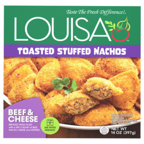 Louisa Stuffed Nachos, Toasted, Beef & Cheese