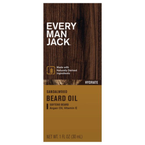 Every Man Jack Beard Oil, Hydrate, Sandalwood