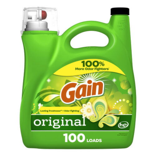 Gain Liquid Laundry Detergent, Original Scent, 100 loads